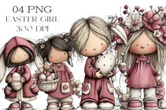 Whimsical Easter Girl Clipart Product Image 1