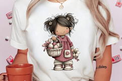 Whimsical Easter Girl Clipart Product Image 2