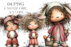 Whimsical Easter Girl PNG Clipart Product Image 1