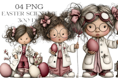 Whimsical Easter Girl Scientist Clipart Product Image 1