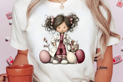 Whimsical Easter Girl Scientist Clipart Product Image 2