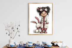 Whimsical Easter Girl Scientist Clipart Product Image 3