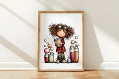 Whimsical Easter Girl Scientist Clipart Product Image 3