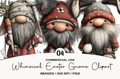 Whimsical Easter Gnome Clipart Product Image 1
