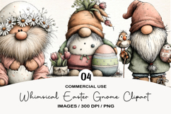 Whimsical Easter Gnome Clipart Product Image 1