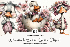 Whimsical Easter Goose Clipart Product Image 1