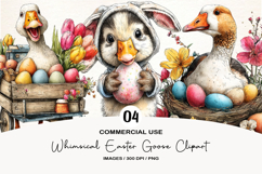 Whimsical Easter Goose Clipart Product Image 1