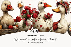 Whimsical Easter Goose Clipart Product Image 1