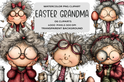 Whimsical Easter Grandma Clipart Product Image 1