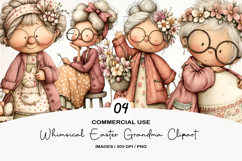 Whimsical Easter Grandma Clipart Product Image 1