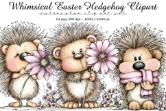 Whimsical Easter Hedgehog Clipart Product Image 1