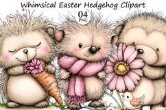 Whimsical Easter Hedgehog Clipart Product Image 1