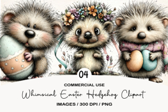 Whimsical Easter Hedgehog Clipart Product Image 1