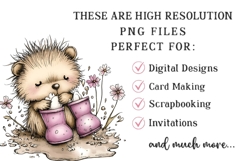 Whimsical Easter Hedgehog Clipart Product Image 2