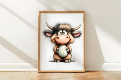 Whimsical Easter Highland Cow Clipart Product Image 3