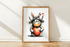 Whimsical Easter Highland Cow Clipart Product Image 3