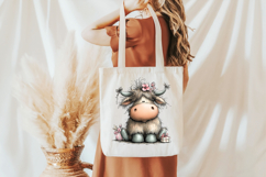Whimsical Easter Highland Cow Clipart, Easter Sublimation Product Image 5