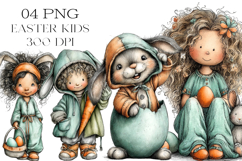 Whimsical Easter Kids Clipart Product Image 1