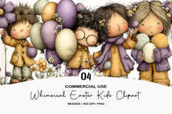 Whimsical Easter Kids Clipart Product Image 1