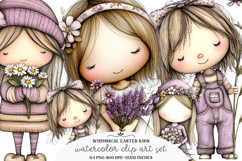 Whimsical easter kids clipart - Easter kids Png Product Image 1