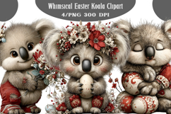 Whimsical Easter Koala Clipart PNG Product Image 1