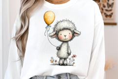 Whimsical Easter Lamb Balloon Clipart Product Image 2