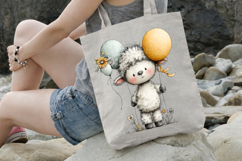 Whimsical Easter Lamb Balloon Clipart Product Image 3