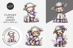 Whimsical Easter Lamb Clipart Product Image 1