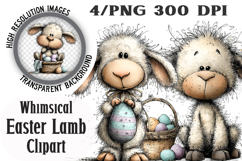 Whimsical Easter Lamb Clipart Product Image 1