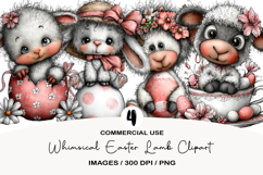 Whimsical Easter Lamb Clipart Product Image 1