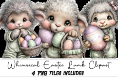 Whimsical Easter Lamb Clipart Product Image 1