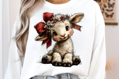 Whimsical Easter Lamb Clipart PNG Product Image 2