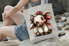 Whimsical Easter Lamb Clipart PNG Product Image 3