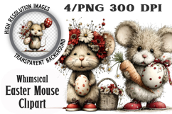 Whimsical Easter Mouse Clipart Product Image 1