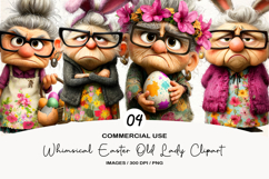 Whimsical Easter Old Lady Clipart Product Image 1