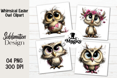 Whimsical Easter Owl Clipart Product Image 1