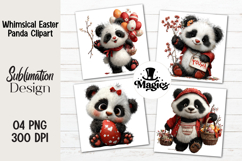 Whimsical Easter Panda Clipart Product Image 1