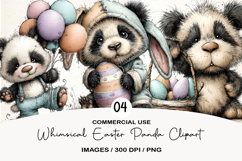 Whimsical Easter Panda Clipart Product Image 1
