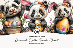 Whimsical Easter Panda Clipart Product Image 1