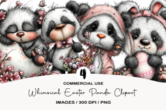 Whimsical Easter Panda Clipart Product Image 1