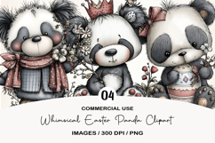 Whimsical Easter Panda Clipart Product Image 1