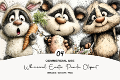 Whimsical Easter Panda Clipart Product Image 1