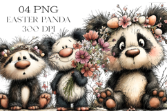 Whimsical Easter Panda PNG Clipart Product Image 1