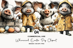 Whimsical Easter Pig Clipart Product Image 1