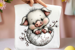 Whimsical Easter Pig Clipart Product Image 2