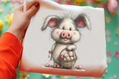 Whimsical Easter Pig Clipart, Easter Sublimation PNG Product Image 2