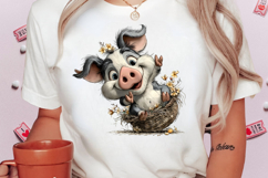 Whimsical Easter Pig Clipart Product Image 2