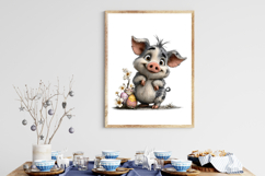 Whimsical Easter Pig Clipart Product Image 3