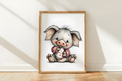 Whimsical Easter Pig Clipart Product Image 3