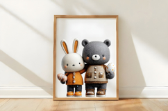 Whimsical Easter Rabbit And Bear Clipart Product Image 3